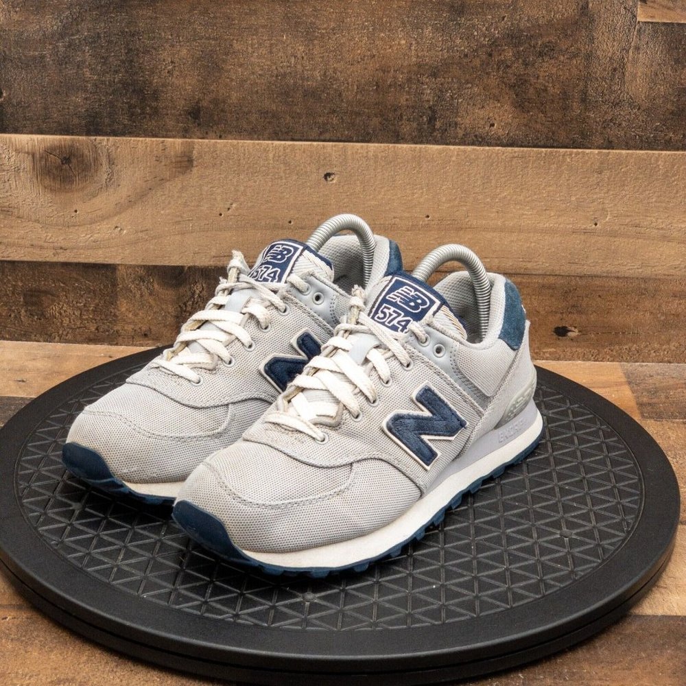 NEW BALANCE 574 WOMENS ATHLETIC SHOES RETRO RUNNERS TRAINERS GRAY BLUE SIZE 8.5B